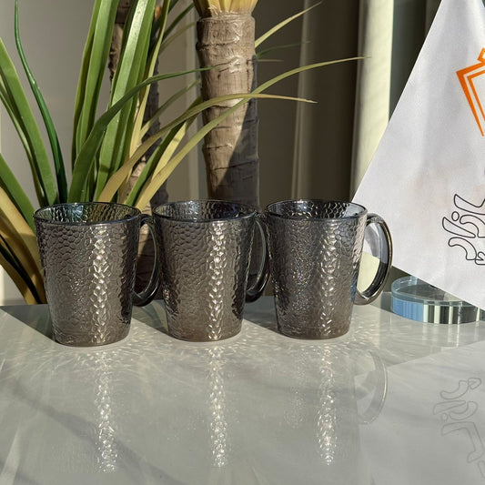 Modern Glass Tea Cups - Set Of 3