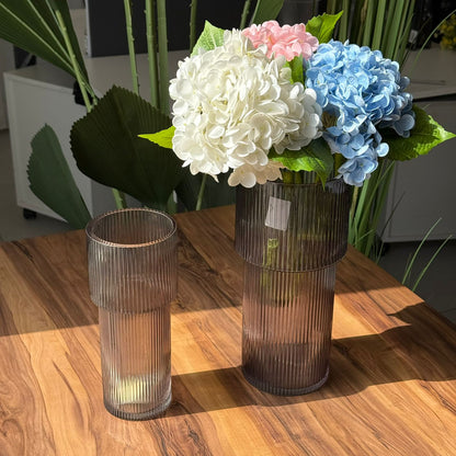 Modern Crest Smoky Grey Glass Vases