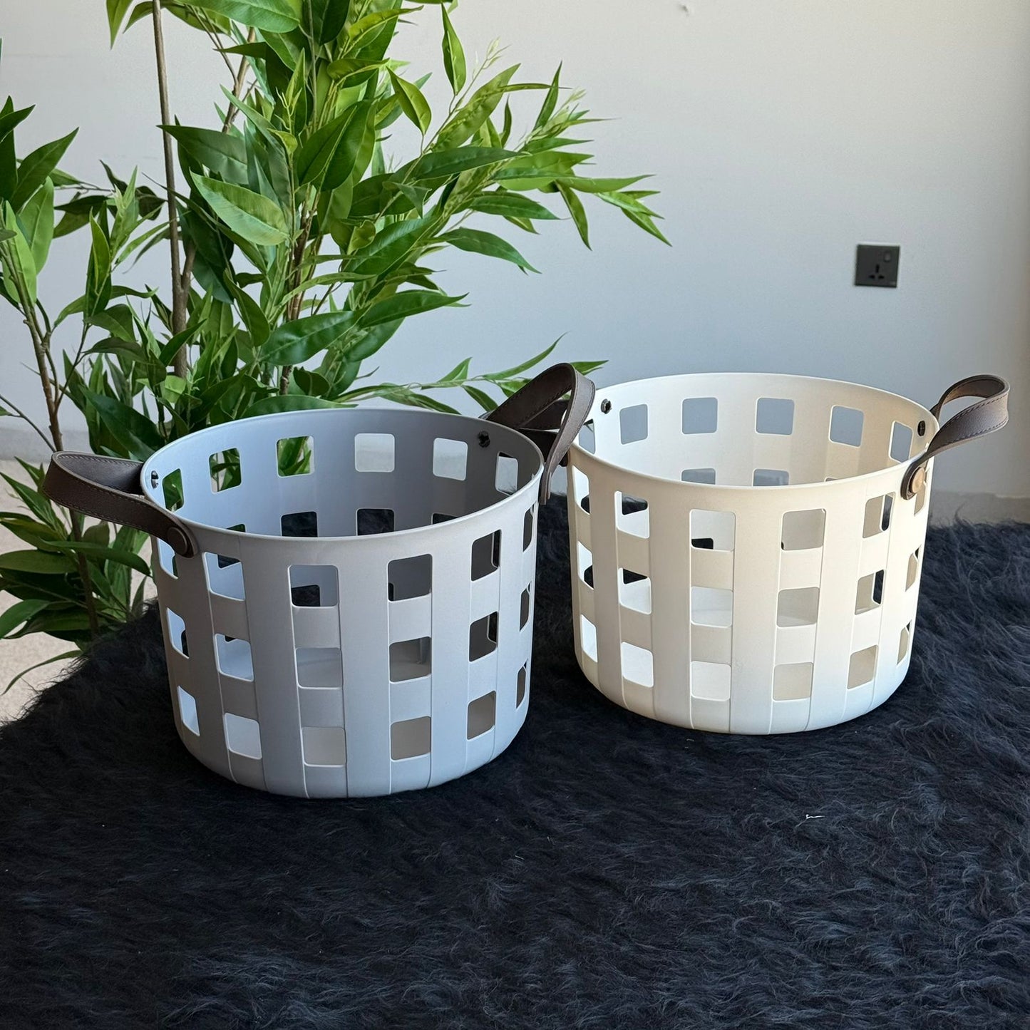 Multi-Purpose Round Storage Baskets With Handles