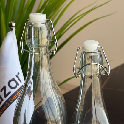 Classic Clear Glass Bottle with Swing Top Lid