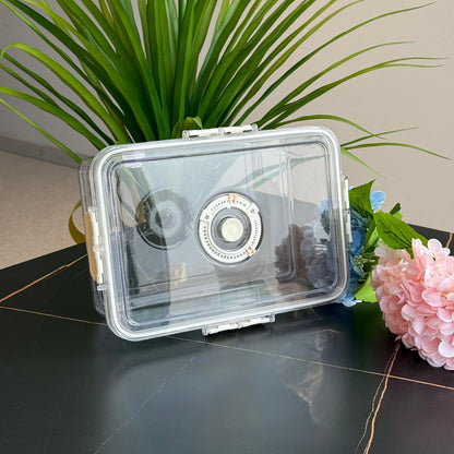 مجموعة حاويات تخزين طعام محكمة الغلق مكونة من 4 قطع - مع قرص لعرض التاريخ