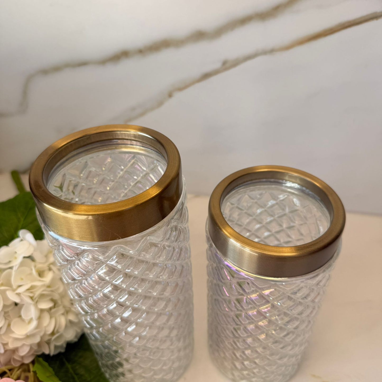 Diamond Pattern Glass Vase