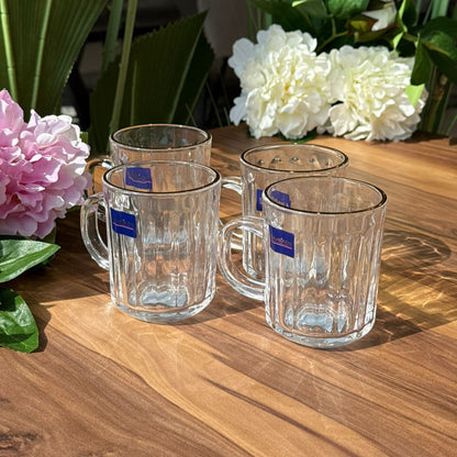 Golden Rim Glass Cup Set - 6 Pieces