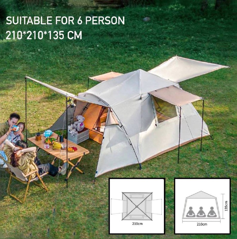 4-6 Person Portable Folding Camp Tent