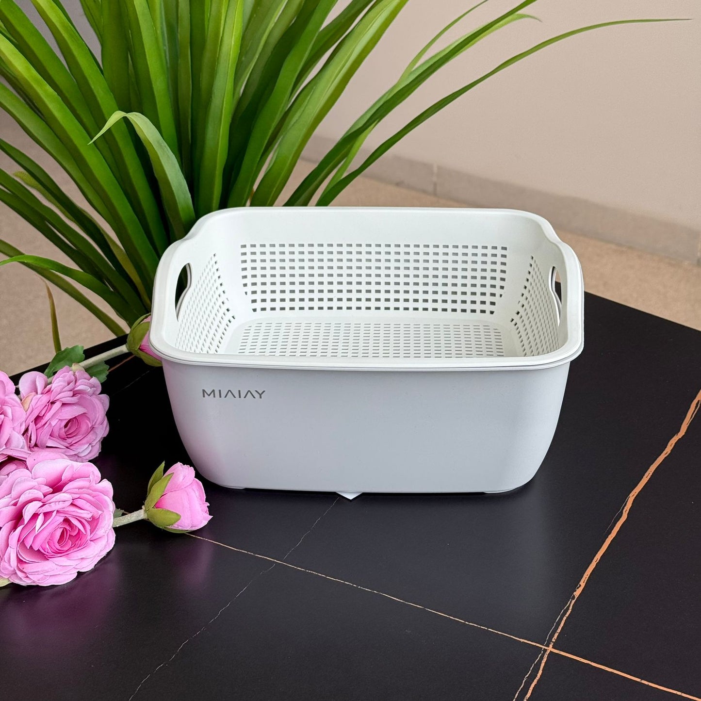 Double-Layer Plastic Drain Basket - Square