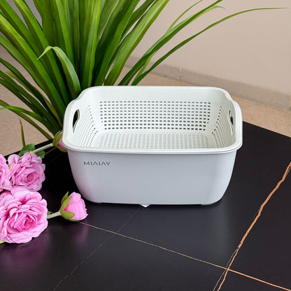 Double-Layer Plastic Drain Basket - Square