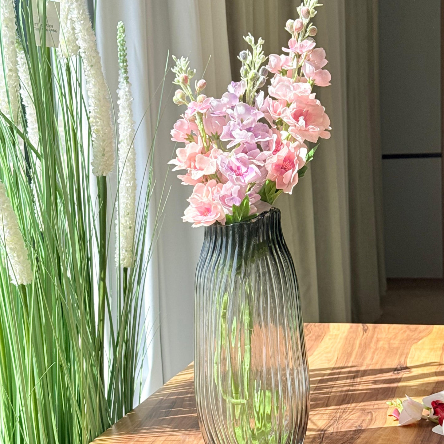 Ripple Smoke Glass Vase