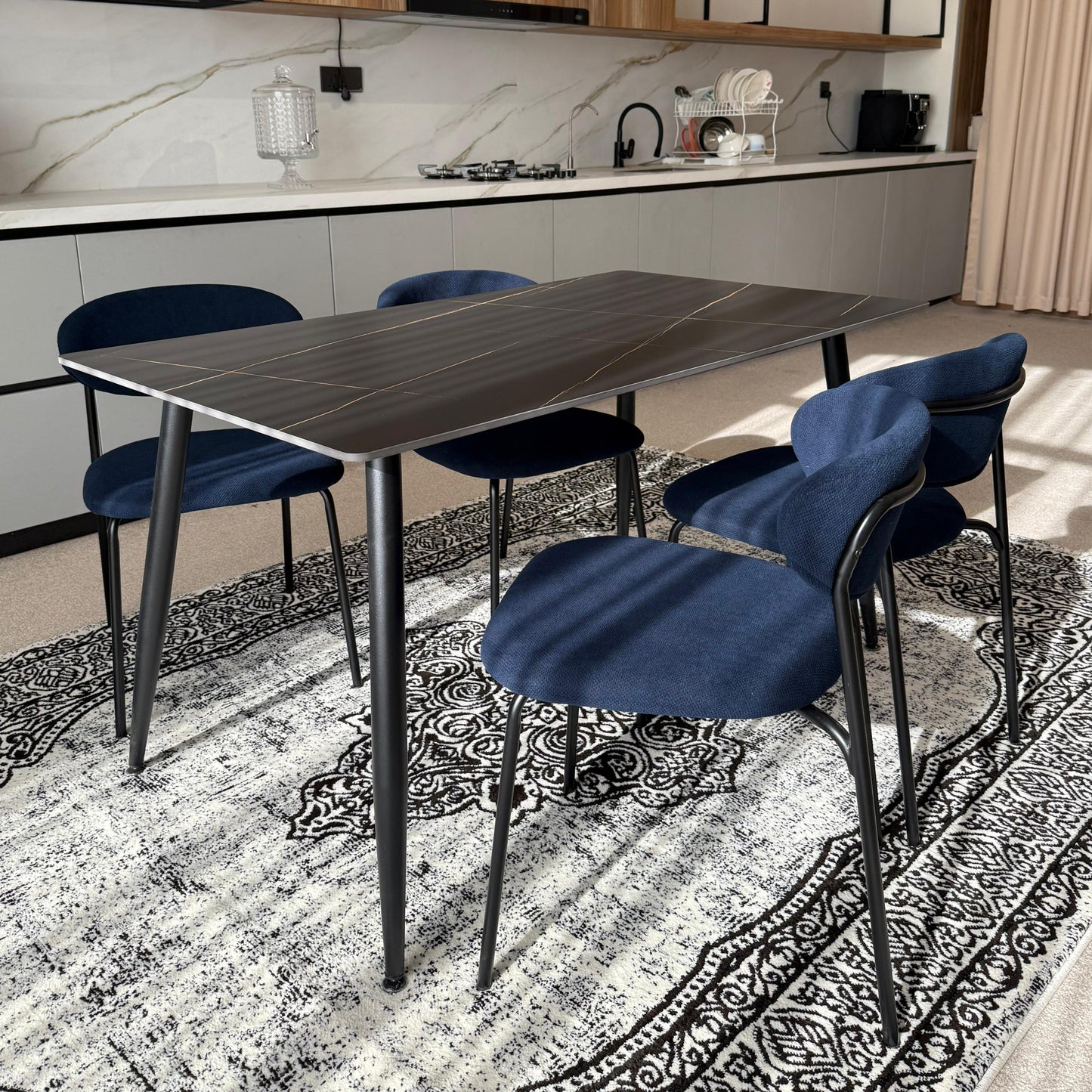 Dany Table and Luca Chairs - Modern Dining Set