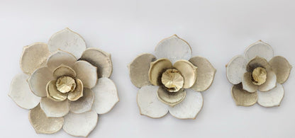 3 Sized Metal Flower Wall Decoration