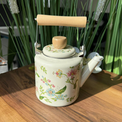 Stovetop Vintage Bloom Floral Teapot With Wooden Handle- 1.3/2L