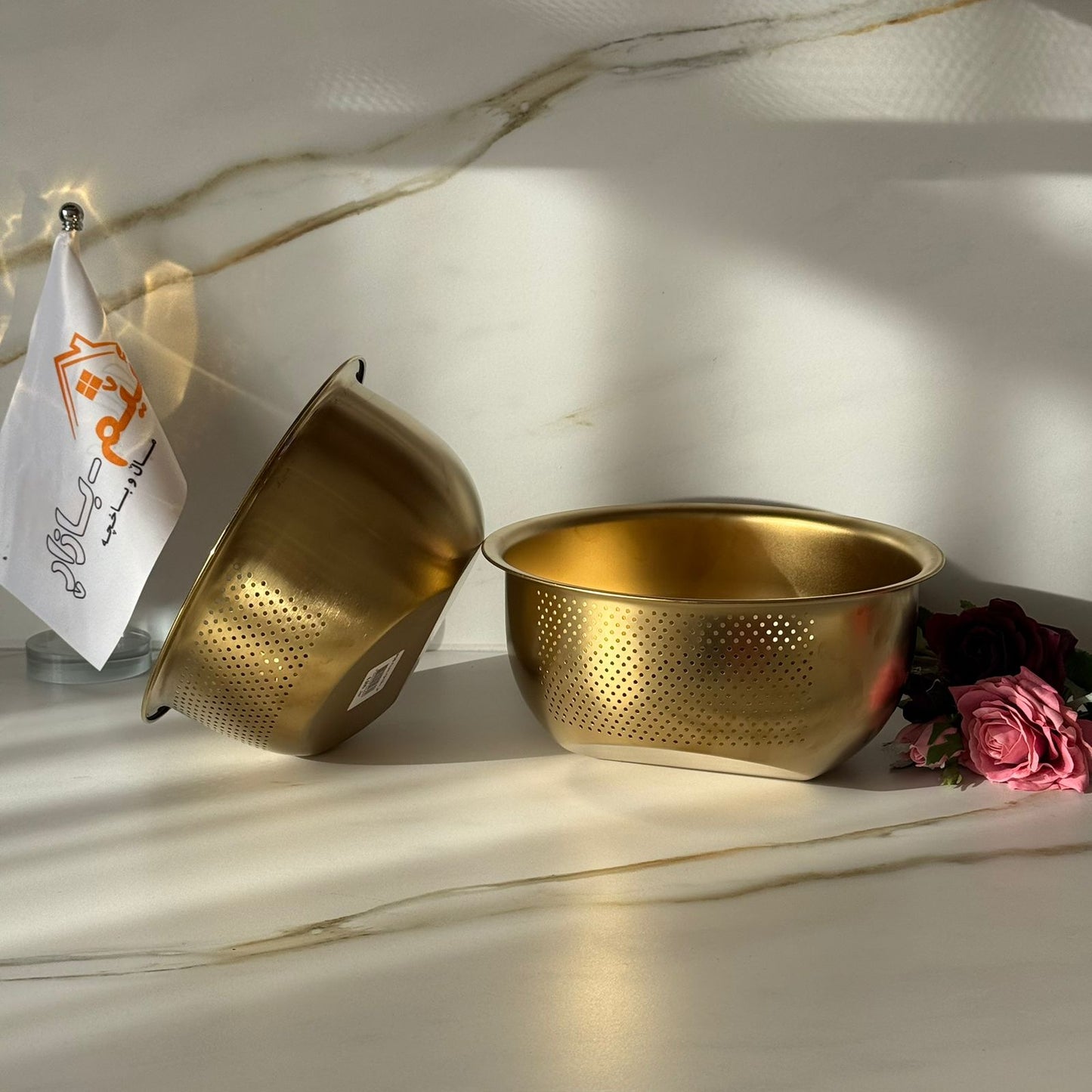 2-Sized Metal Strainer- Style Serving Bowl
