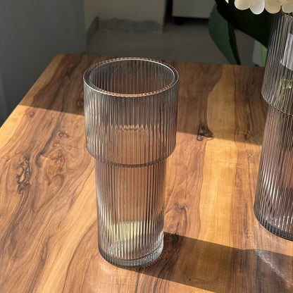 Modern Crest Smoky Grey Glass Vases