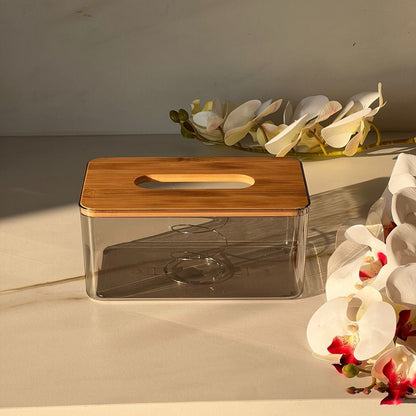 Modern Wood Lid Tissue Holder