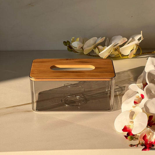 Modern Wood Lid Tissue Holder