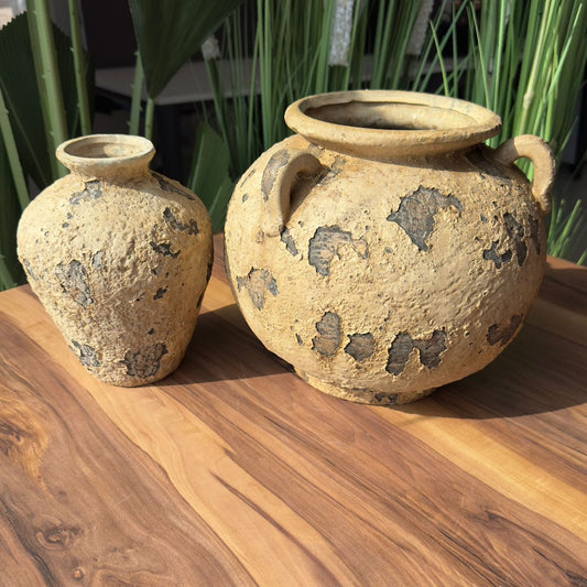 Rustic Terra Duo-Aged Pottery Vases