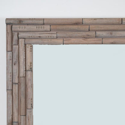 ئاوێنەیەکی دیواری سروشتی و ڕەنگی سروشتی