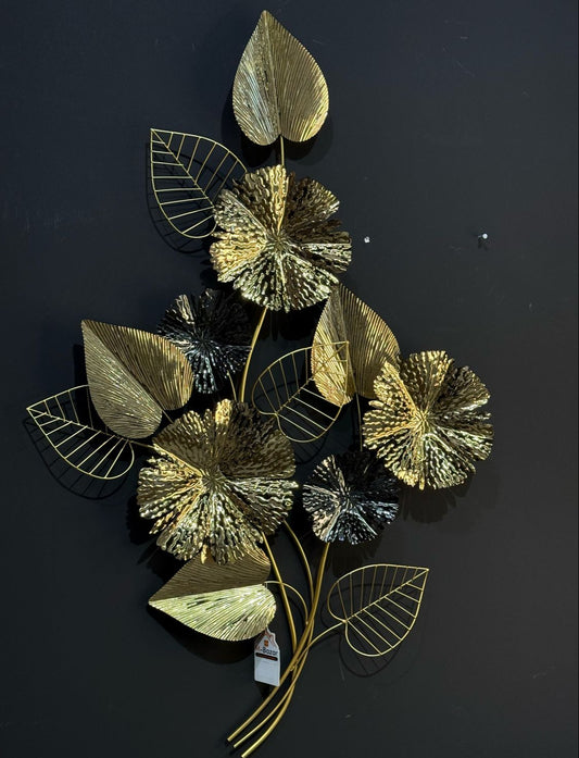 Metal Leaf & Flower Wall Decoration