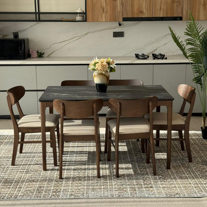 ADRIAN LETIZA Table with IYAN Modern Chairs – Luxury Dining Set