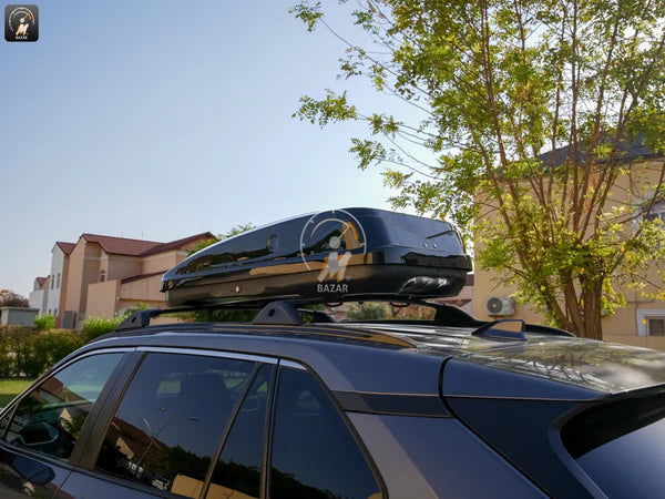 Hard Shell Car Roof Cargo Box – Gloss Black