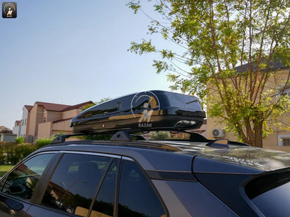 Hard Shell Car Roof Cargo Box – Gloss Black