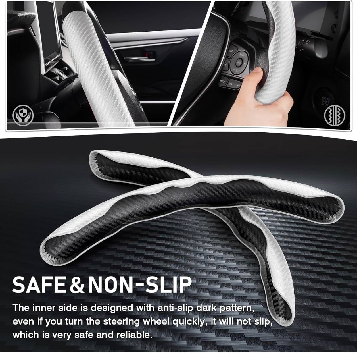 Universal Carbon Fiber Steering Wheel Cover