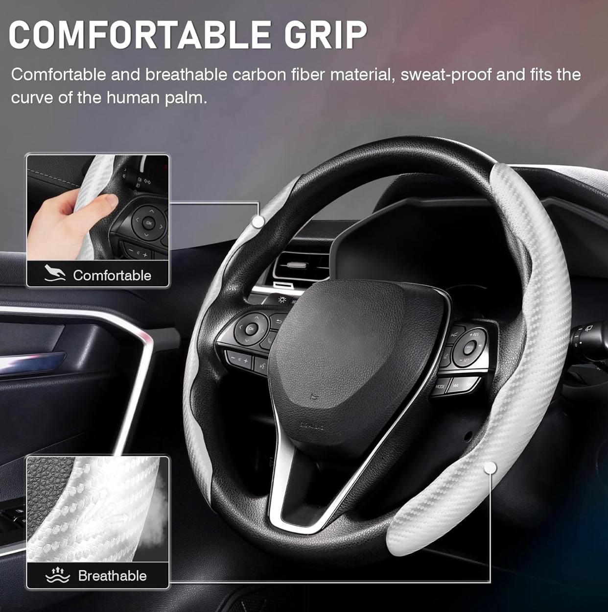 Universal Carbon Fiber Steering Wheel Cover