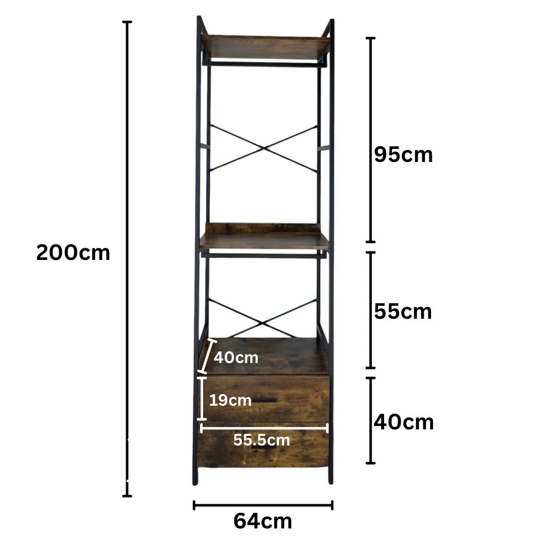 Standing Rack with Wooden Shelves