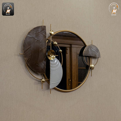 ديكور جداري معدني دائري ومرآة