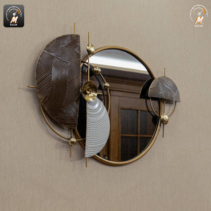 ديكور جداري معدني دائري ومرآة