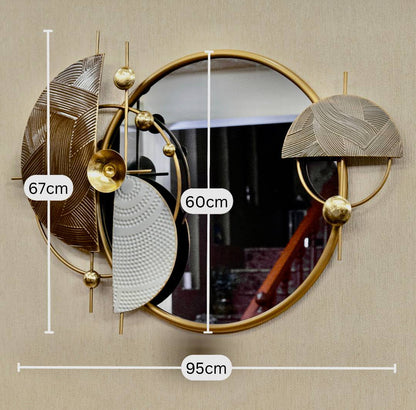 ديكور جداري معدني دائري ومرآة