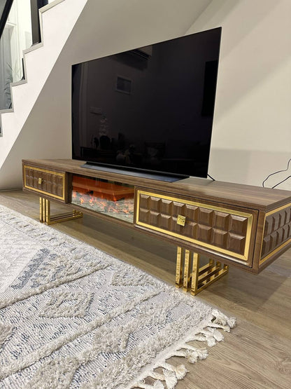TV Table With Electric Fireplace