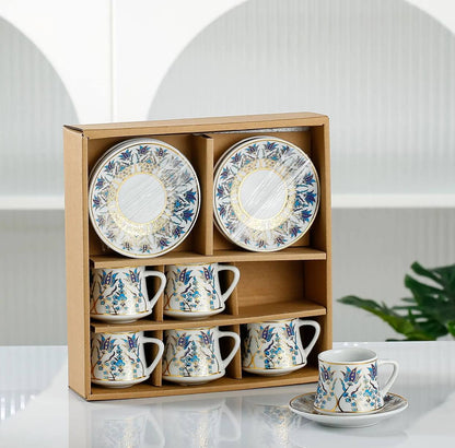 6Pcs Porcelain Coffee Cup Set