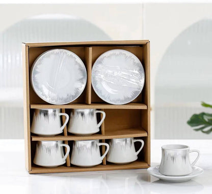 6Pcs Porcelain Coffee Cup Set