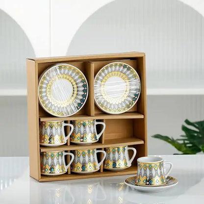 6Pcs Porcelain Coffee Cup Set