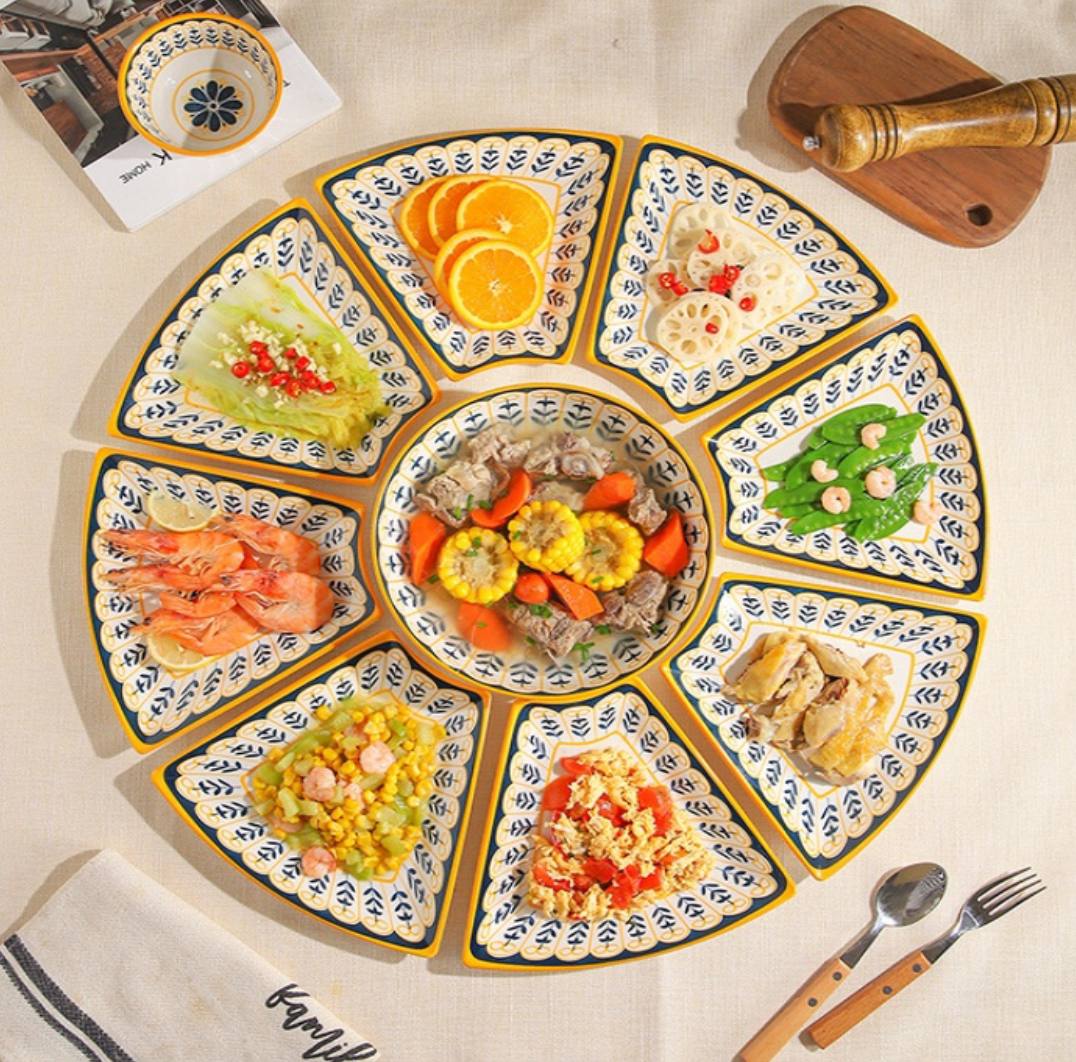 Reunion Ceramic Combination Tableware Platter Dish Set