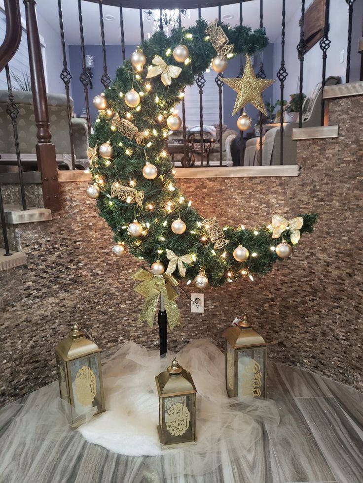 Ramadan Eid Hilal Shape Moon Tree