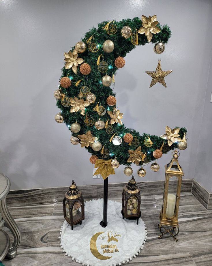 Ramadan Eid Hilal Shape Moon Tree