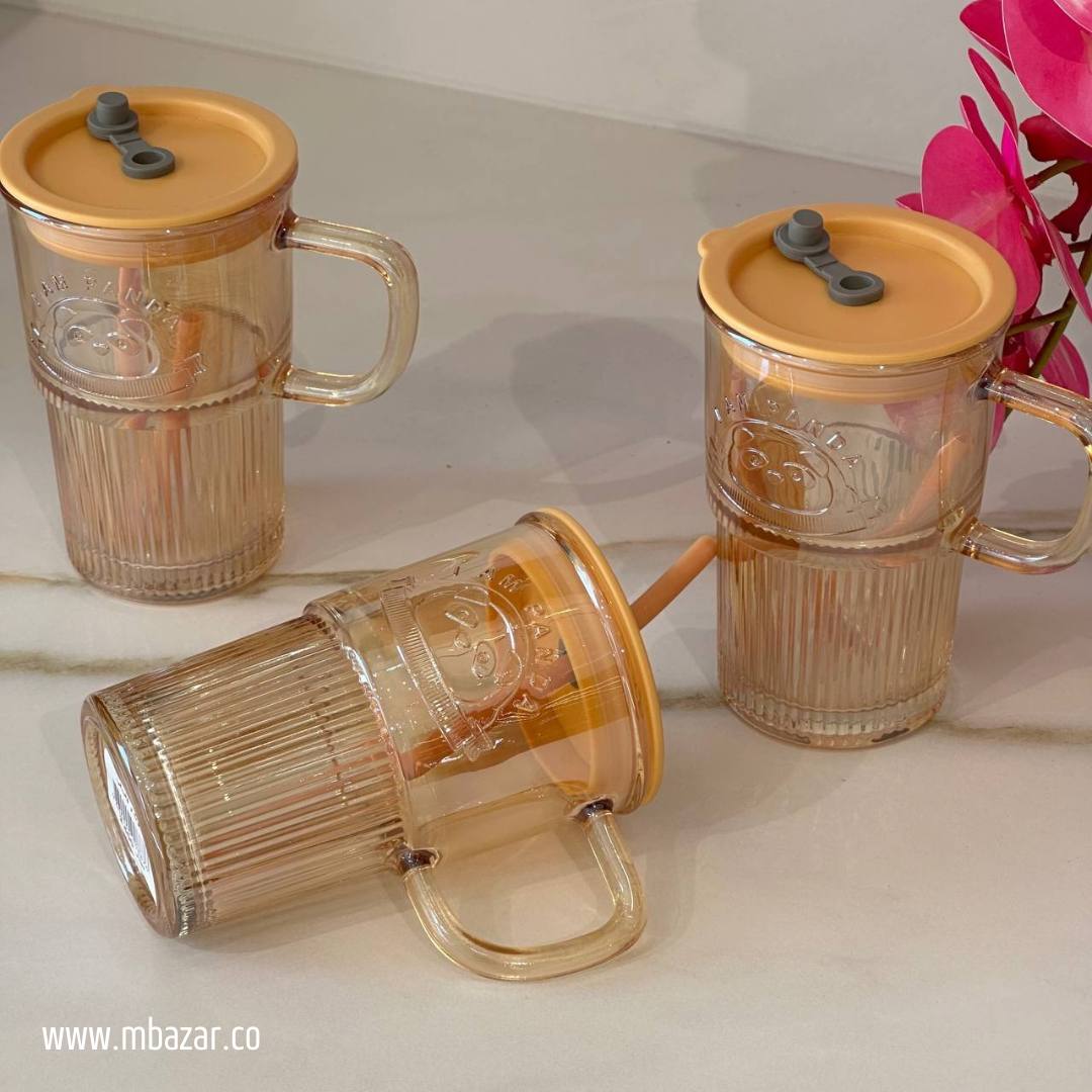 Trasparent Bronze Glass with Lid and Strew