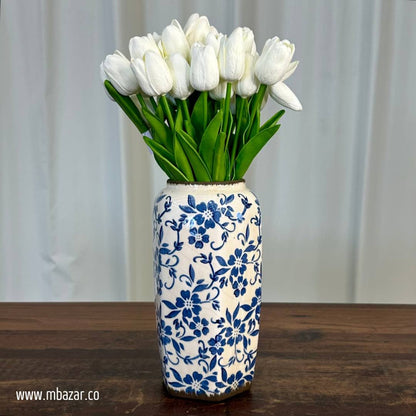 مزهرية سيراميك عتيقة مزخرفة مصنوعة يدويًا