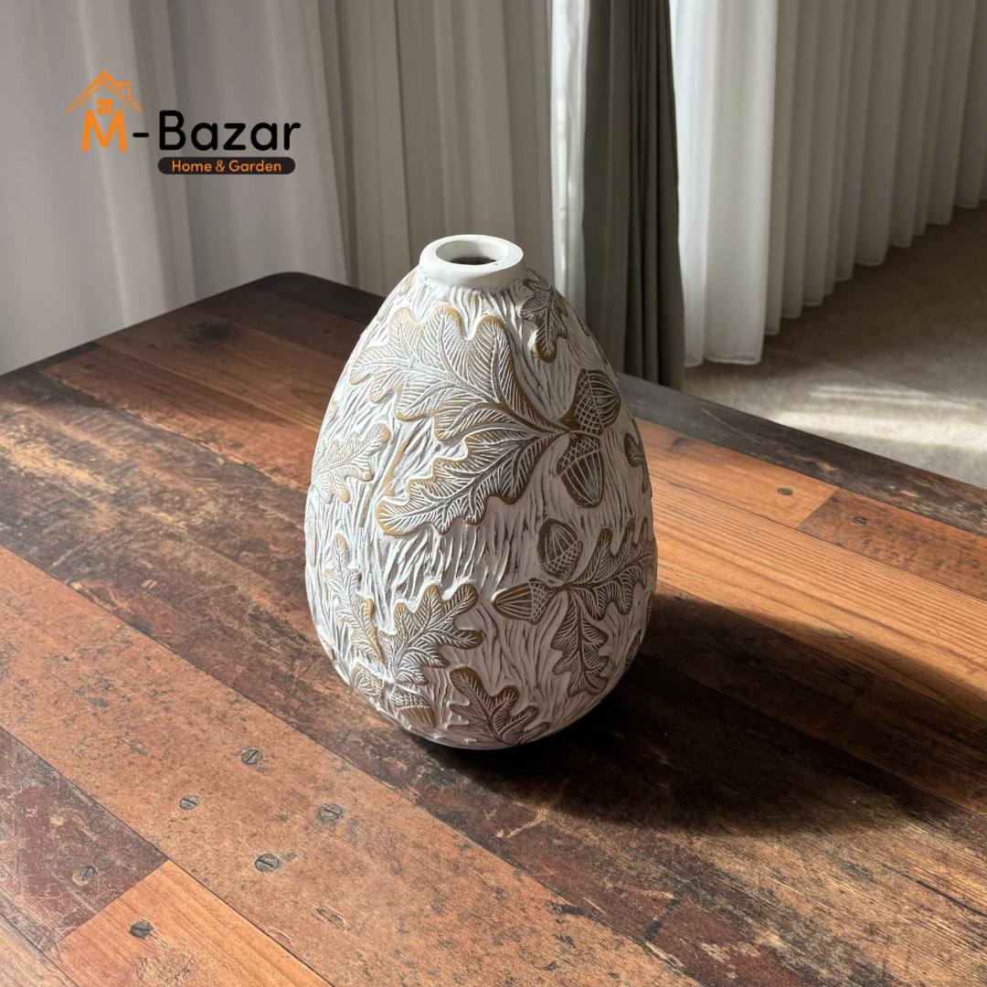 مزهرية سيراميك عتيقة مرسومة يدويًا