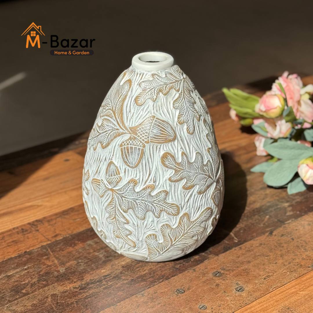 مزهرية سيراميك عتيقة مرسومة يدويًا