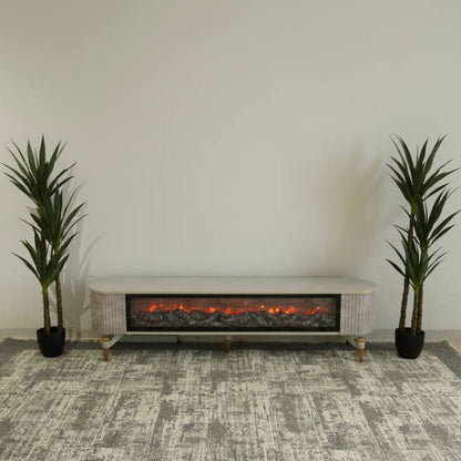 Lala Modern TV Table with Fireplace Decor