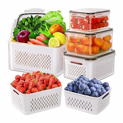 Set Of 6 Refrigerator Multi-Purpose Storage Boxes