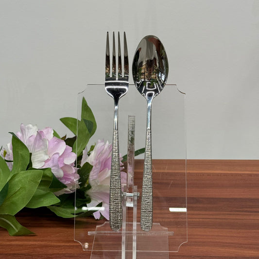 Luxury Stainless Steel Spoon & Fork with Decorative Handle