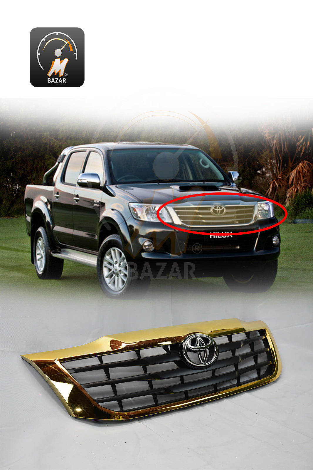 Toyota Hilux 2014 Gold Chrome Grill