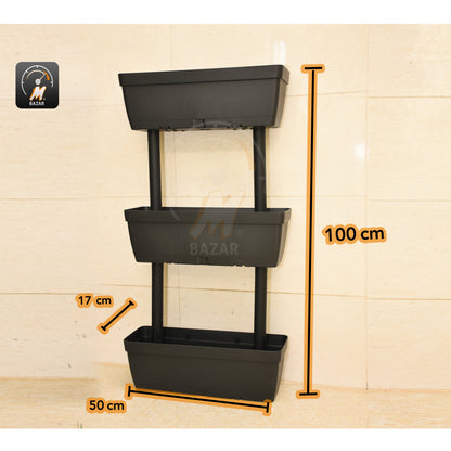 Modern 3-Tiered Plastic Pot