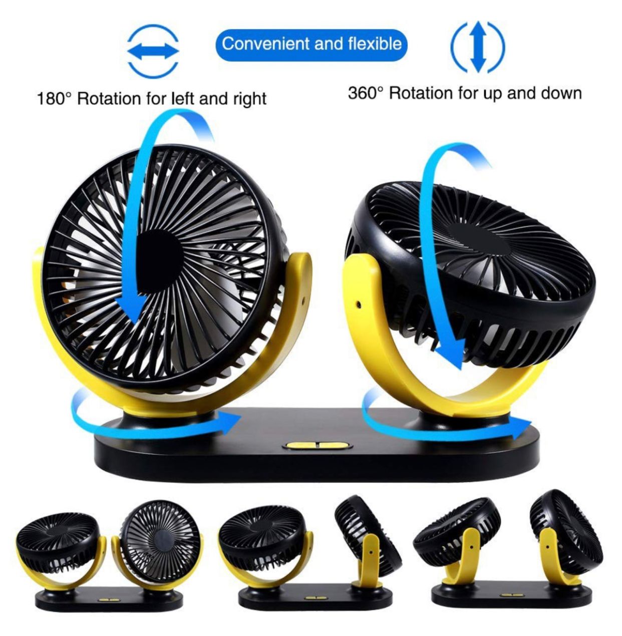Adjustable Rotation Car Fan