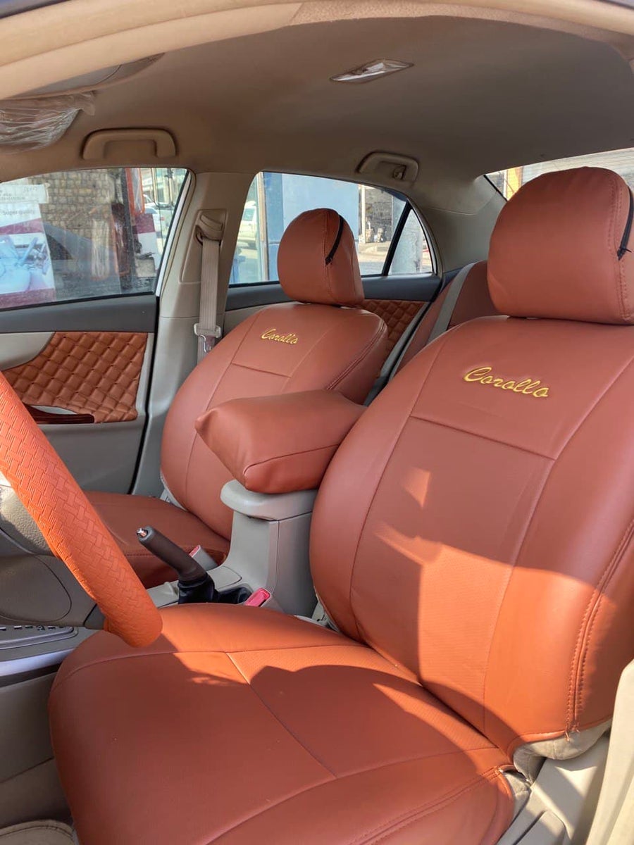 تغليف كشن تويوتا كرولا ٢٠١٢جلد مشمشي