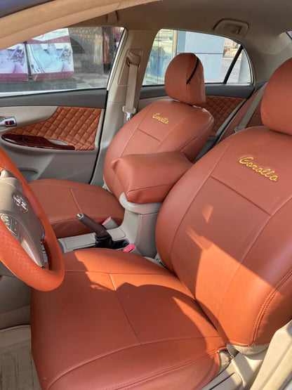 تغليف كشن تويوتا كرولا ٢٠١٢جلد مشمشي