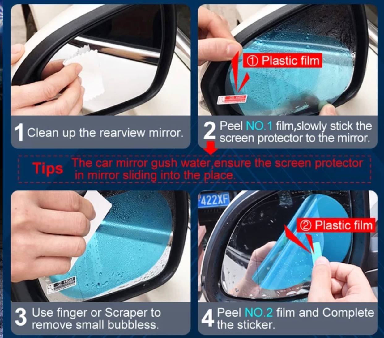 Waterproof Rainproof Car Rearview Protective Mirror Film 